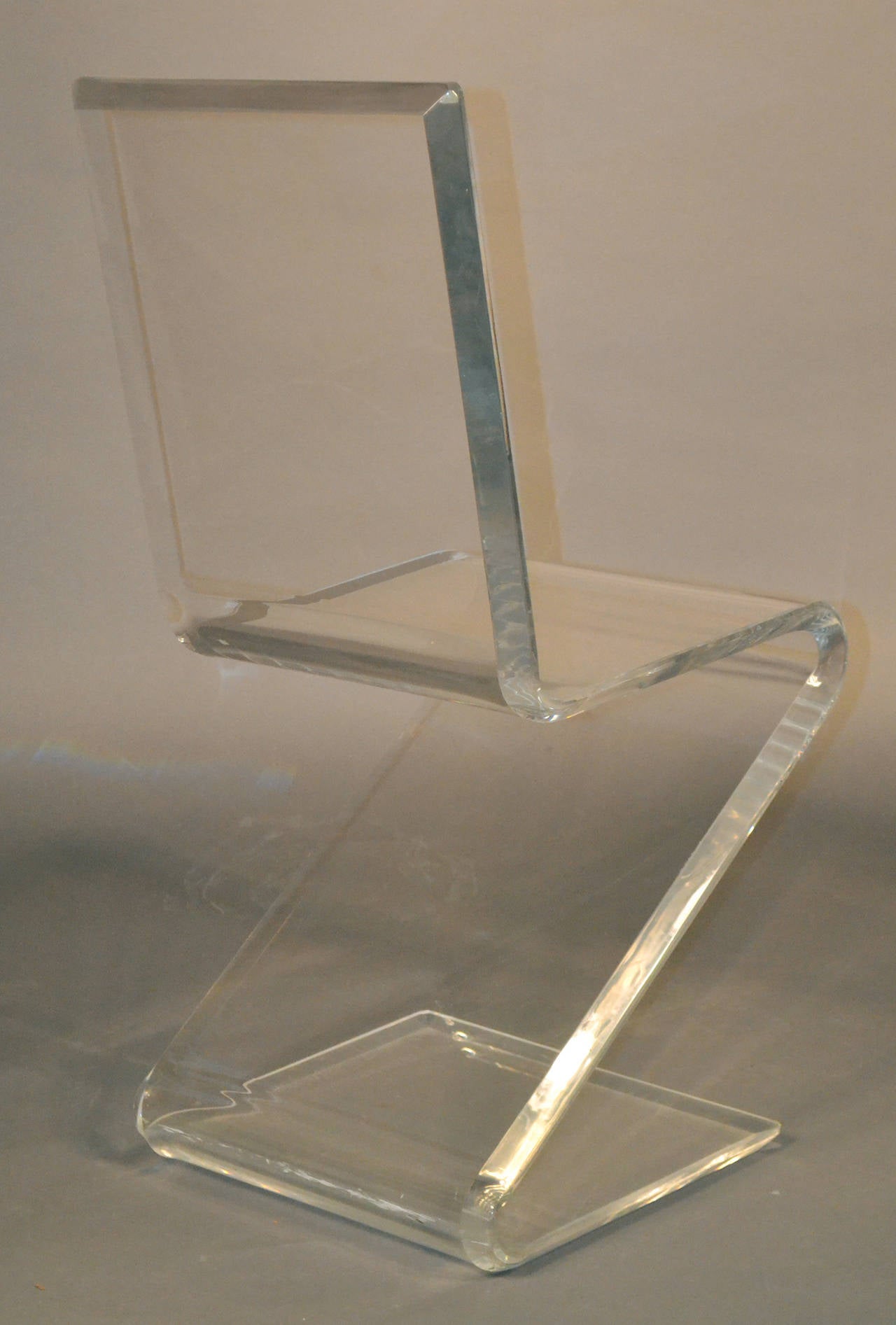 Mid-20th Century Set of Six Lucite Z Chairs in the Style of Gerrit Reitveld