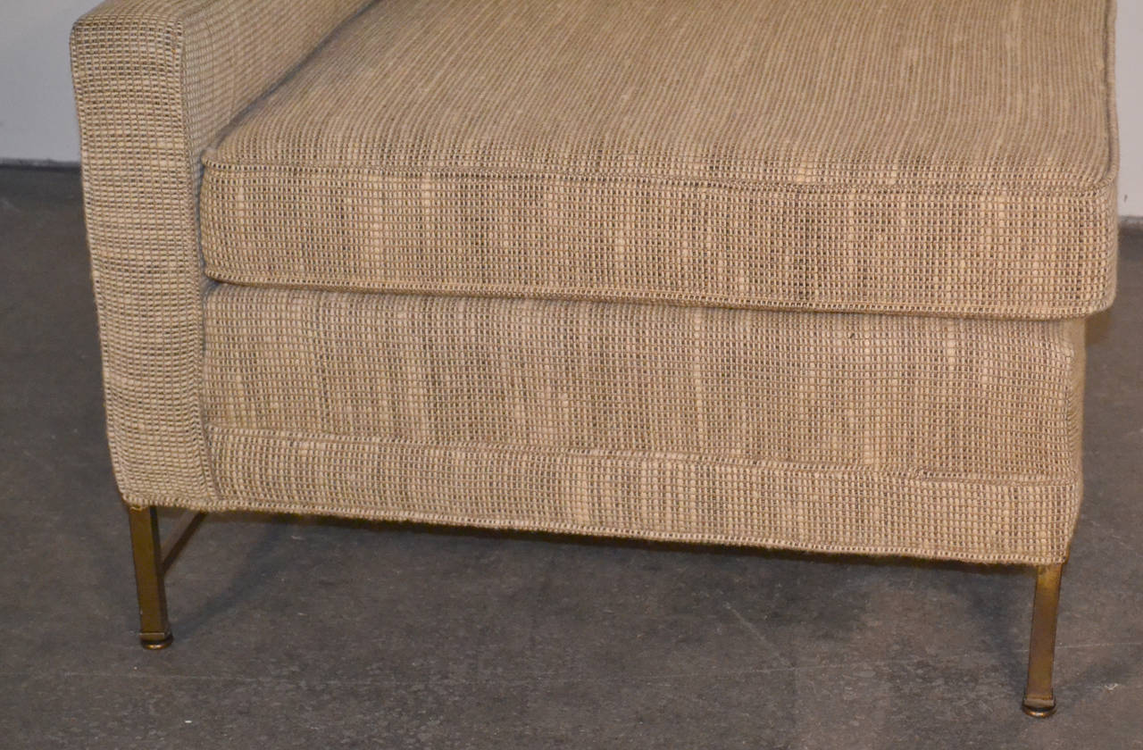 Paul McCobb 2 Piece Section Sofa with Brass Legs In Good Condition In Bridport, CT