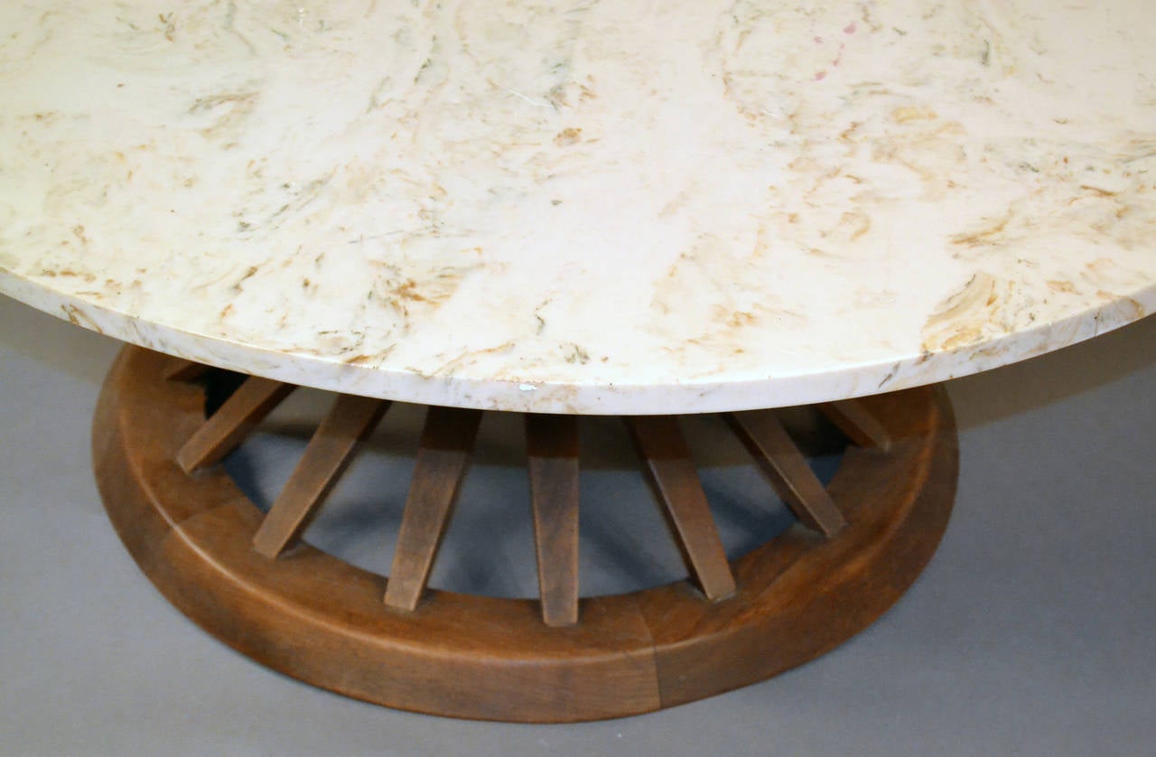 Sheaf of Wheat Coffee Table by Edward Wormley for Dunbar with Marble Top For Sale 5