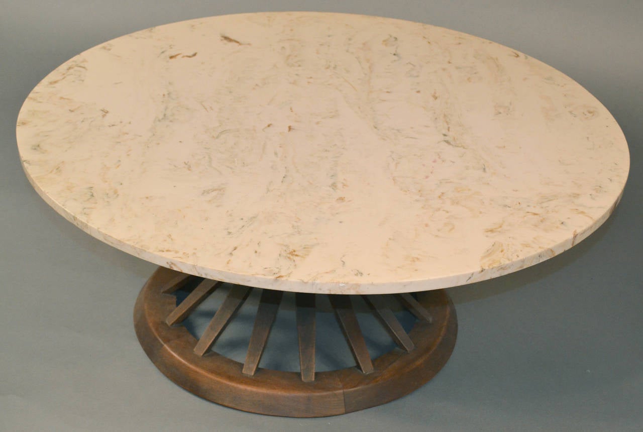 Sheaf of Wheat Coffee Table by Edward Wormley for Dunbar with Marble Top In Good Condition For Sale In Bridport, CT