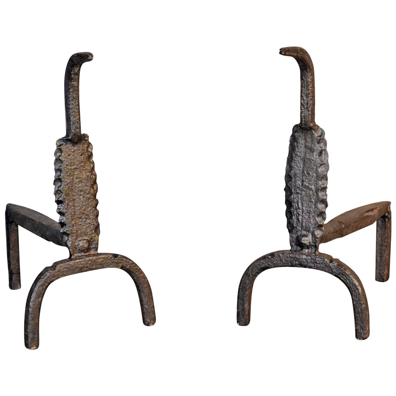 Dramatic Cobra Fireplace Andirons