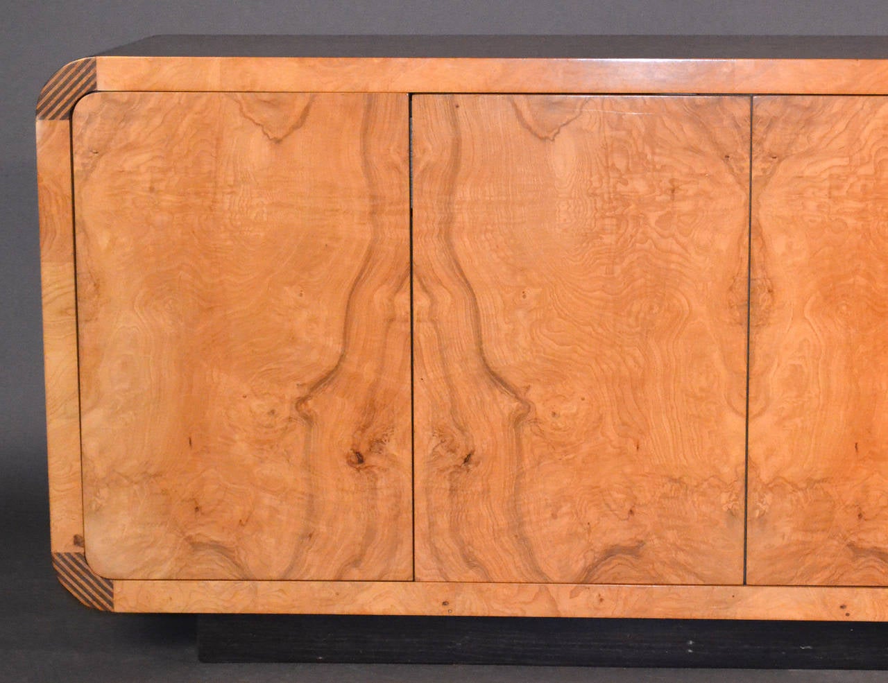 Burled Olivewood Credenza by Henredon Attributed to Milo Baughman 2