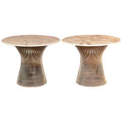 Pair of Warren Platner Marble-Top Side Tables for Knoll