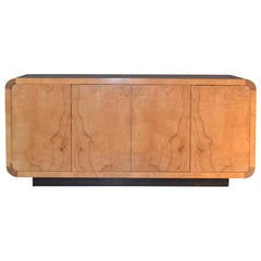 Burled Olivewood Credenza by Henredon Attributed to Milo Baughman