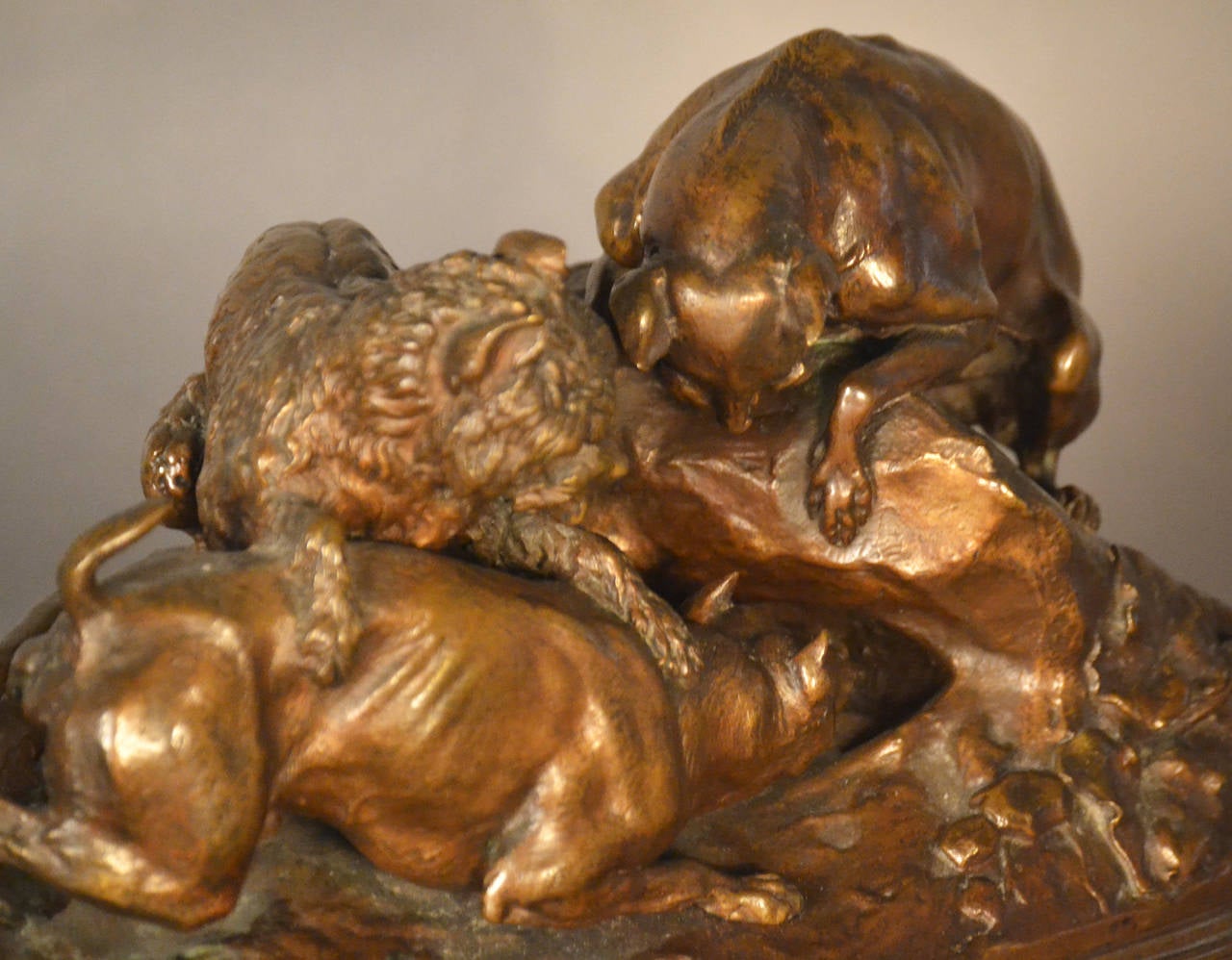 Mid-19th Century P. J. Mene La Chasse Au Lapin, French Bronze For Sale