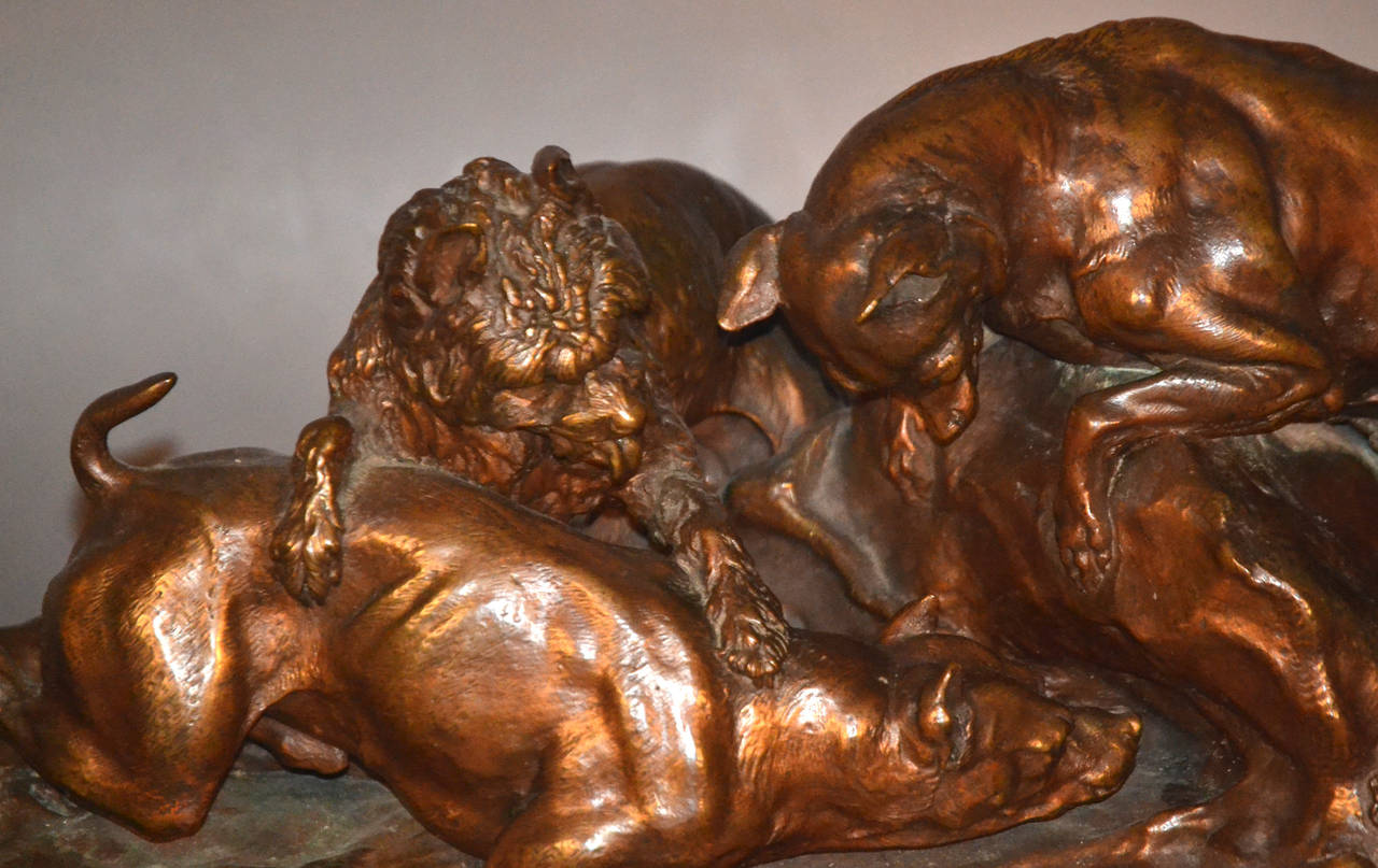 P. J. Mene La Chasse Au Lapin, French Bronze For Sale 1