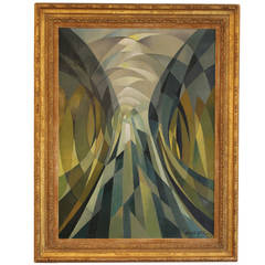 Mino Delle Site Signed Oil on Canvas, Titled "Ipnosi"