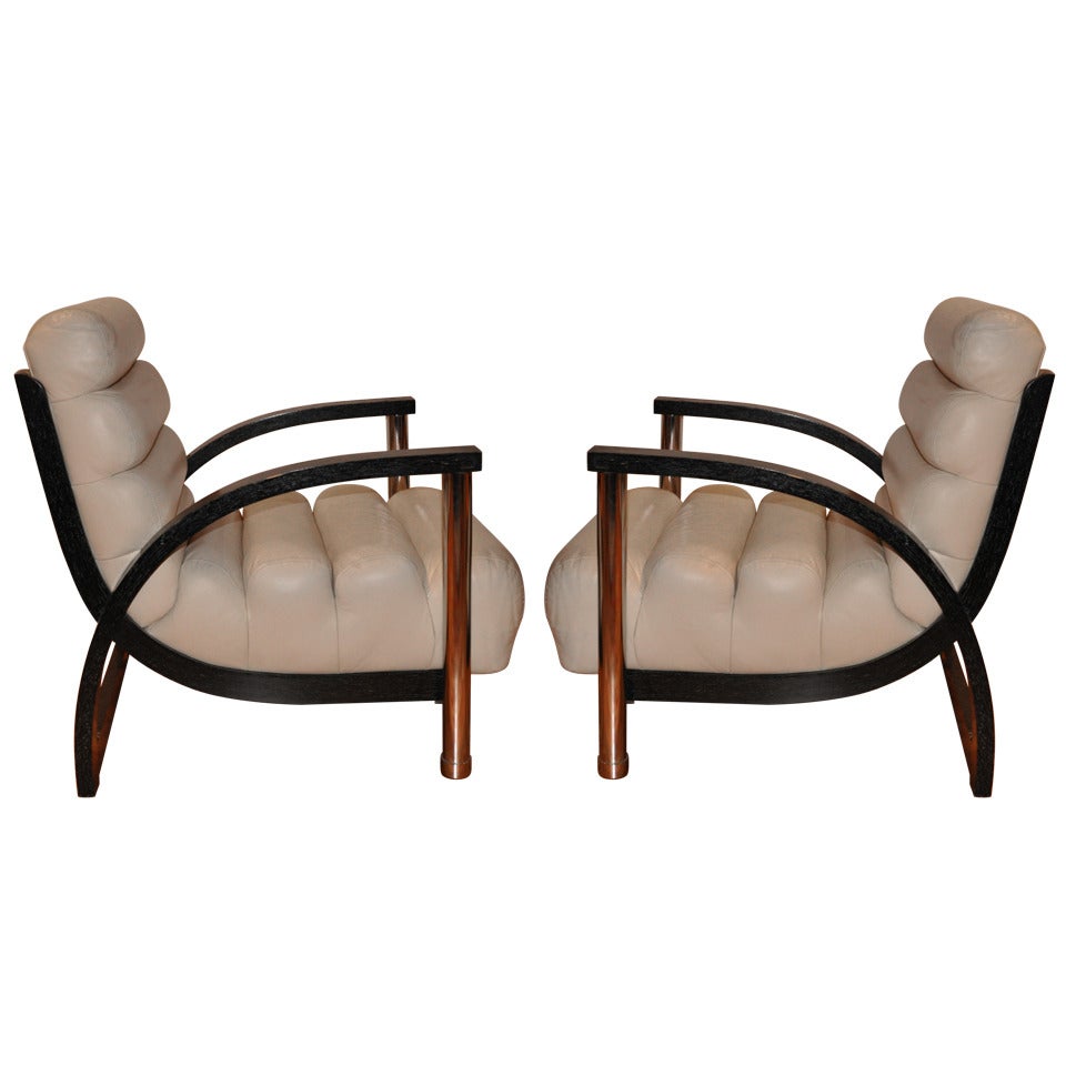 Pair of "Eclipse" Club Chairs, Jay Spectre