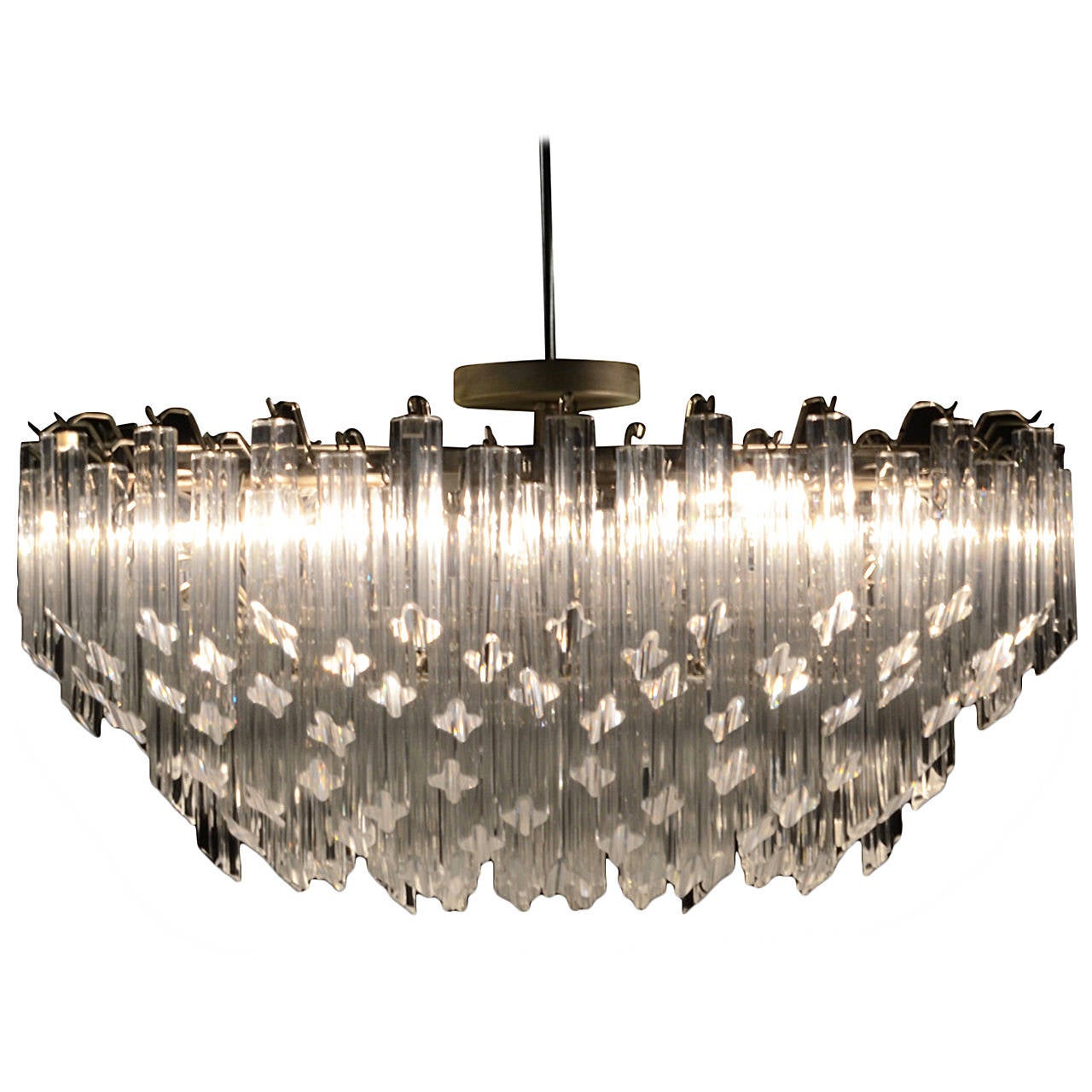 Venini Style Murano Chandelier by Camer in Oval Shape at 1stDibs