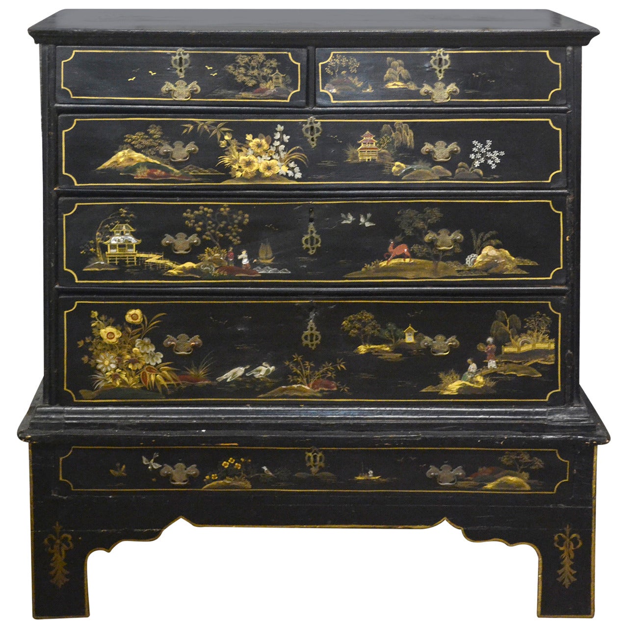 Chinoiserie Two over Three-Drawer Dresser For Sale