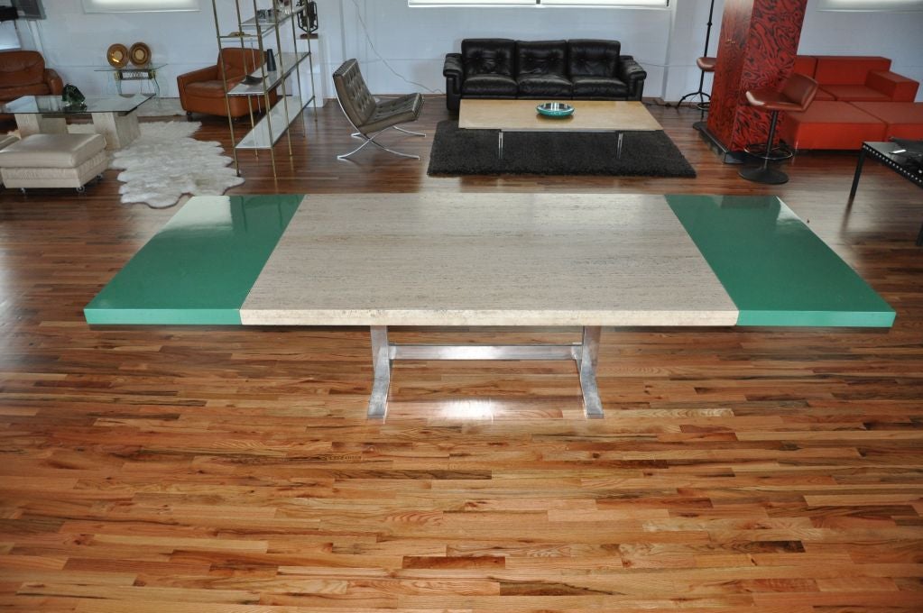 Late 20th Century Exceptional Travertine Dining Table