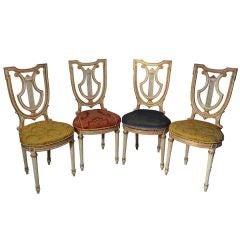 Set of four lyre back French side chairs