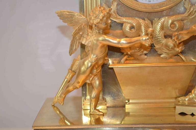 First Empire Rare model French Empire mantle clock called 'La Fontaine'