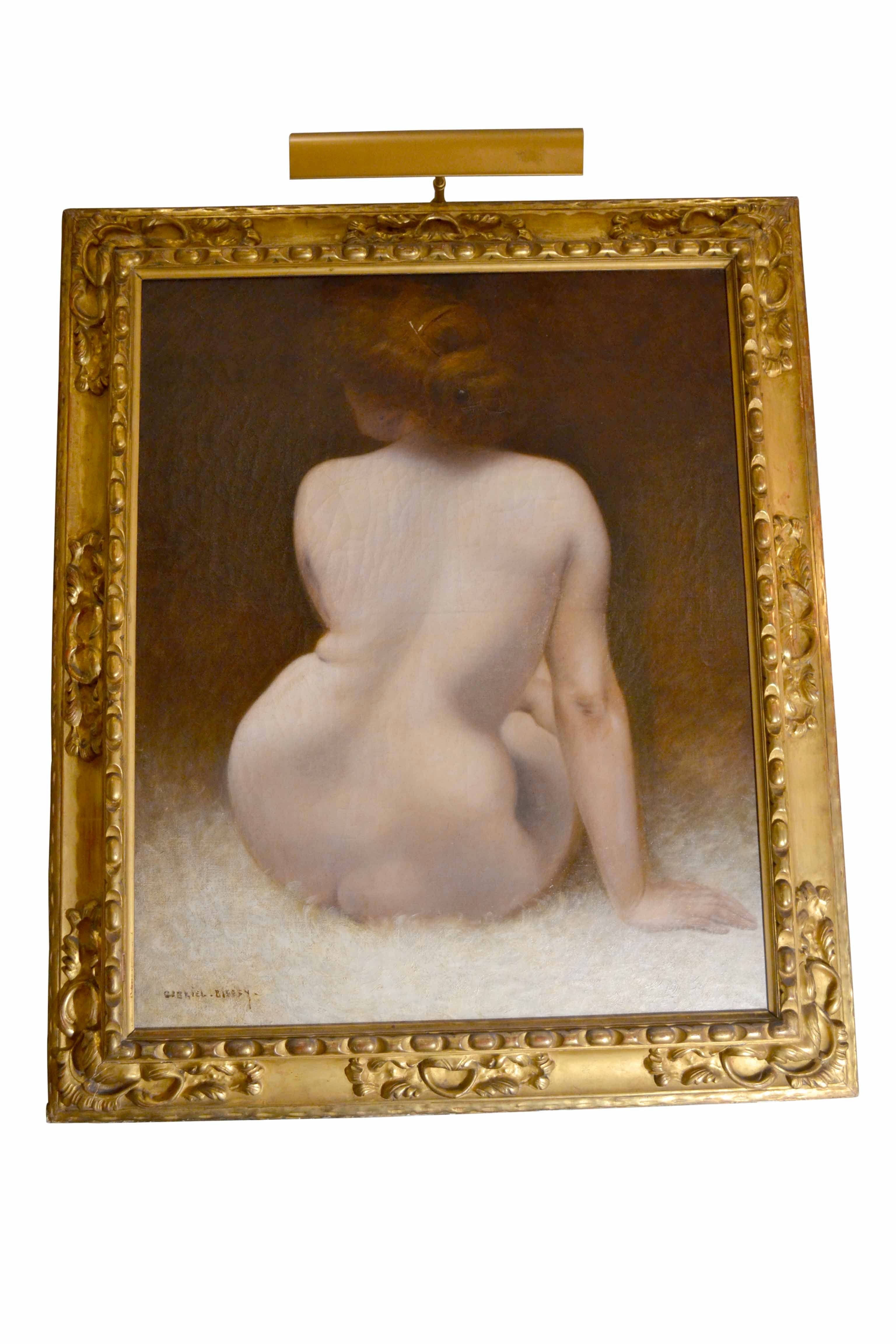 Large Original Oil Painting Of A Female Nude By French Artist Gabriel Biessy