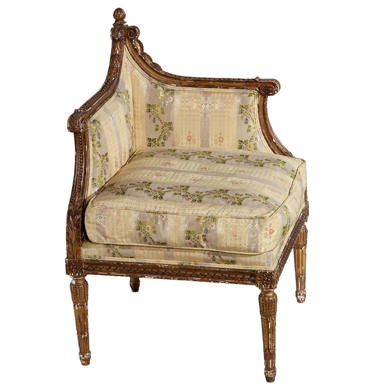 18thC French gilt wood corner chair