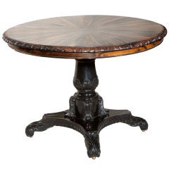Anglo Indian zebrawood and ebony table