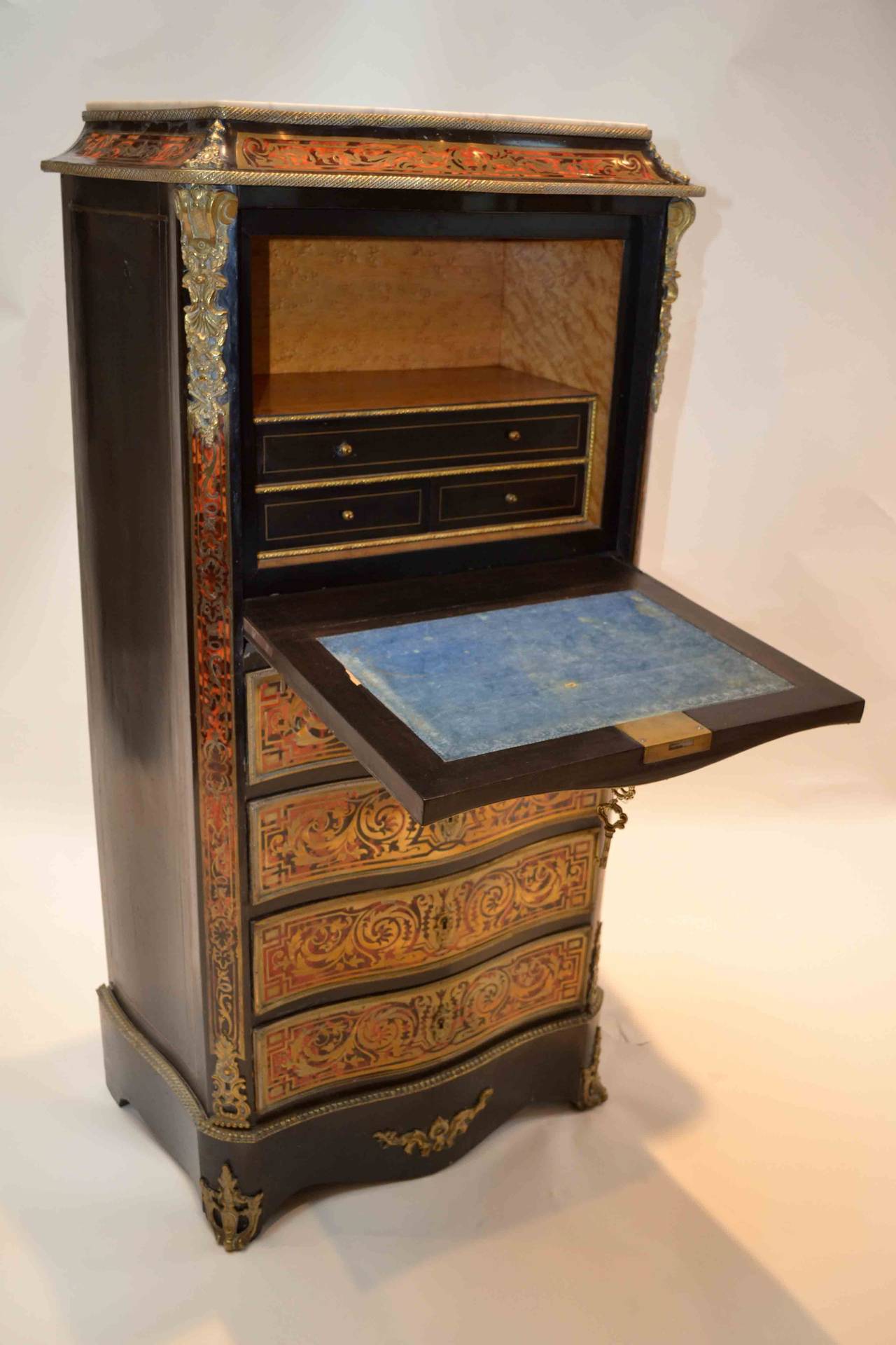 French Napoleon III Boulle Abbatant or Chest of Drawers For Sale