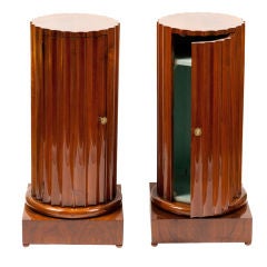 Pair of late 18thC/ early 19thC Italian fluted walnut pedestals