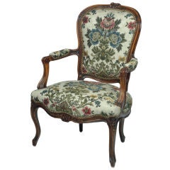 Louis XV Style Open Arm French Antique Chair
