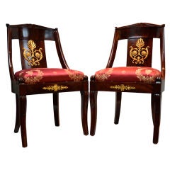 Pair Of Period French Empire Gondola Chairs