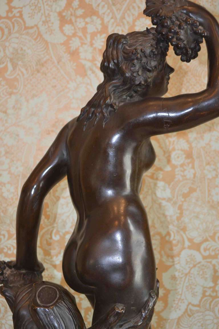 French 19th Century Bronze Bacchante (Goddess of Wine) In Excellent Condition For Sale In Vancouver, BC