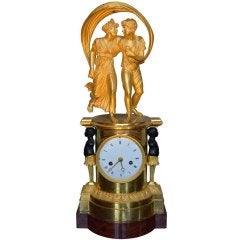 Rare French Empire Clock of Paul and Virginie, Paris ca. 1795-1805