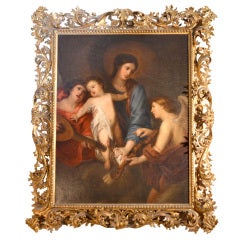 After Sir Anthony  Van Dyck "the Virgin And Child With Two Angels"