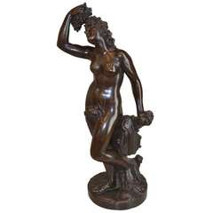 French 19th Century Bronze Bacchante (Goddess of Wine)