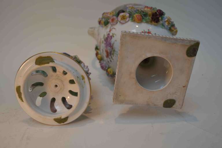 19th Century Tall Dresden Porcelain Lidded Urn For Sale