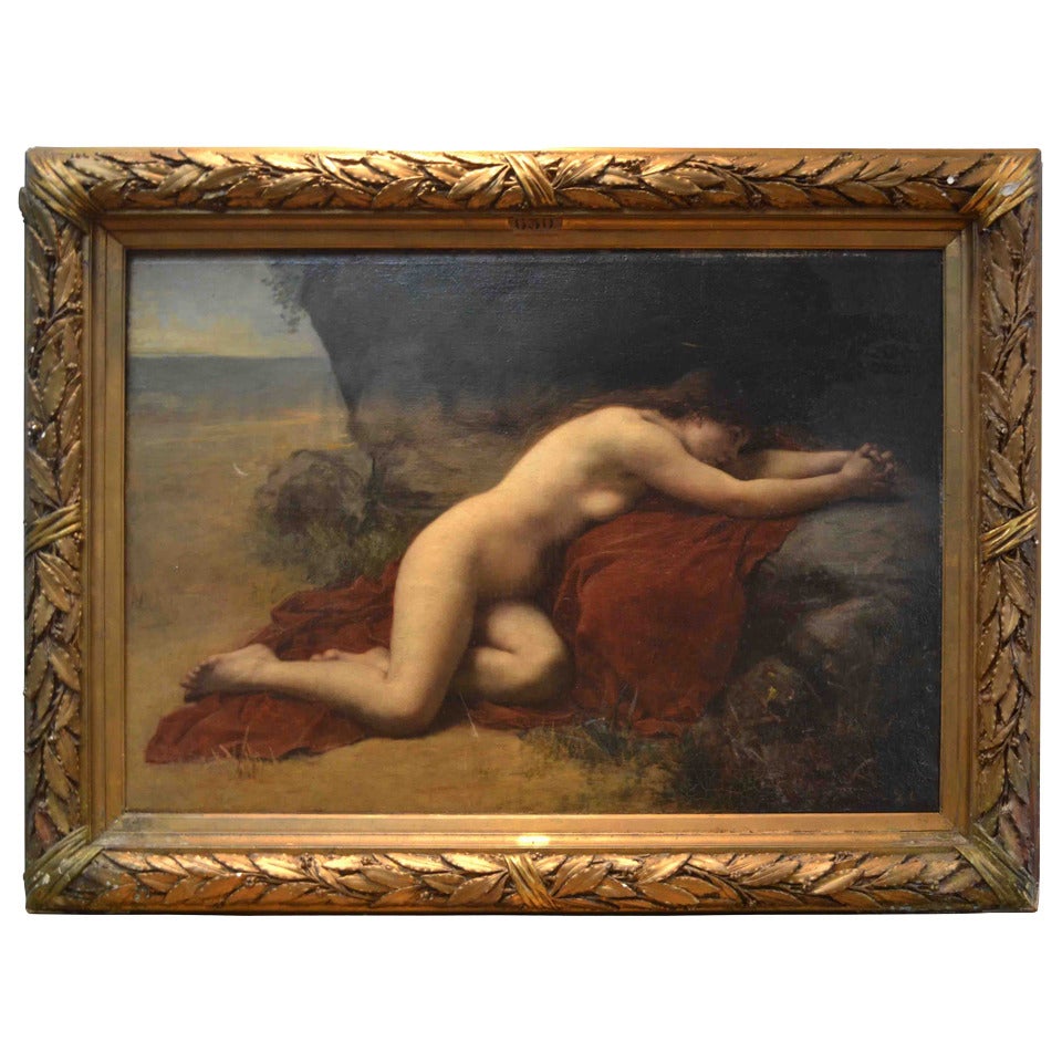 French 19th Century Painting of Saint Mary Magdelene by Louis Courtat For Sale