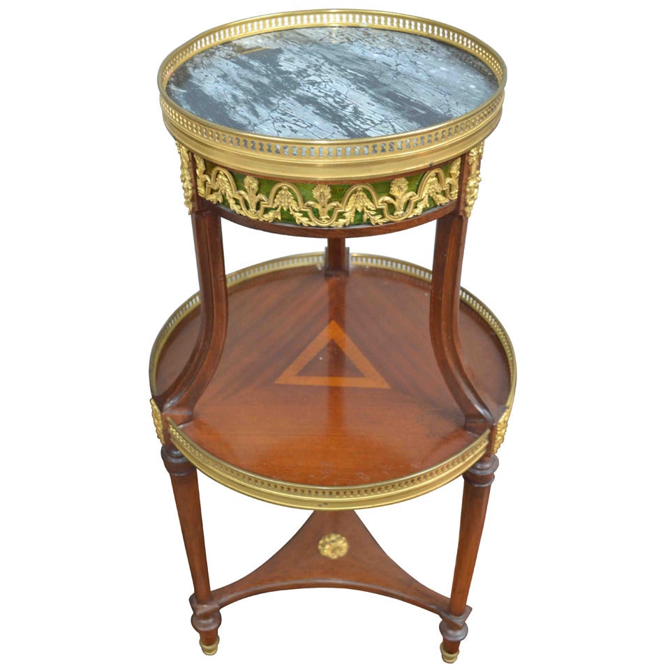 Louis XVI Style Round Tiered Occasional Table