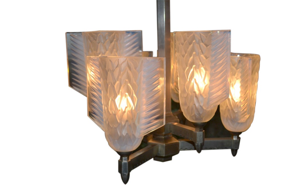 Art Deco Chandelier By Sabino French Circa 1925
