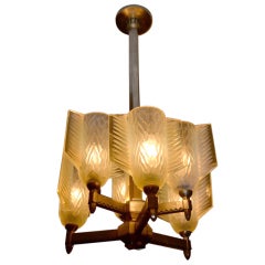 Art Deco Chandelier By Sabino French Circa 1925
