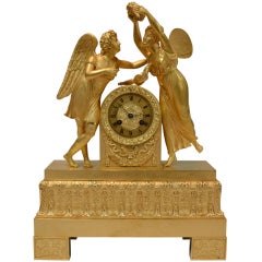 Vintage French Restauration Period Ormolu Mantle Clock
