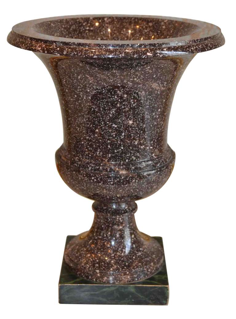 Swedish Porphyry Campana Shaped Vase For Sale