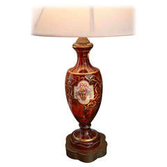 Victorian Style Cranberry Glass Lamp