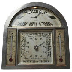 Vintage Art Deco Silvered Bronze Desk Clock