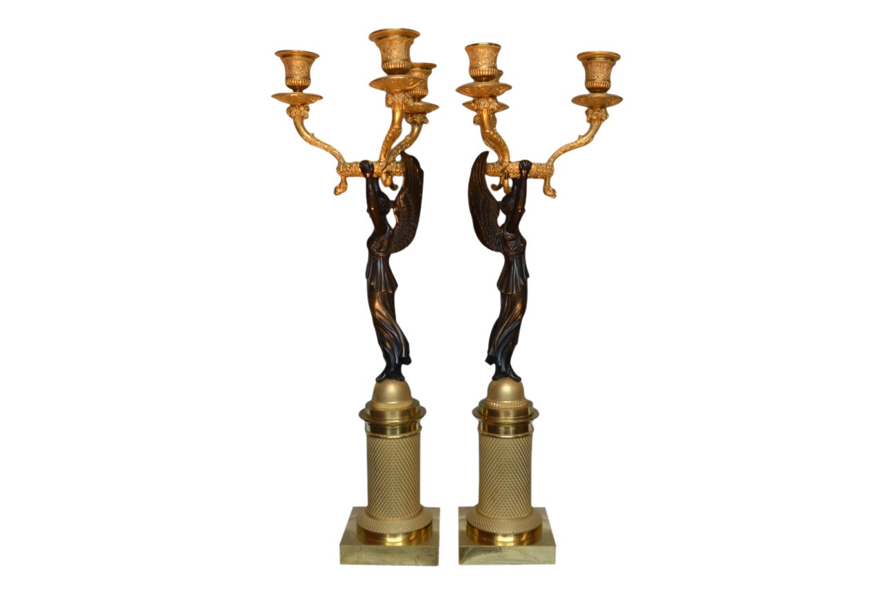 Pair Of 19thc French Empire Candelabra