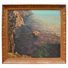 Original Oil of the Isle of Capri, signed Matteo Sarno