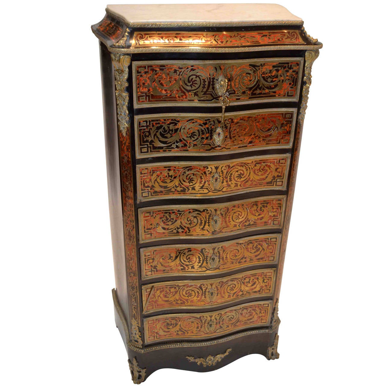 Napoleon III Boulle Abbatant or Chest of Drawers For Sale
