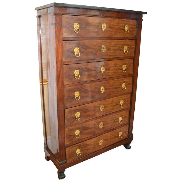 Period French Empire semainier (seven drawer chest) For Sale