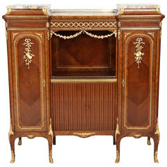 Late 19th Century Inlaid Wood Music Cabinet by Francois Linke