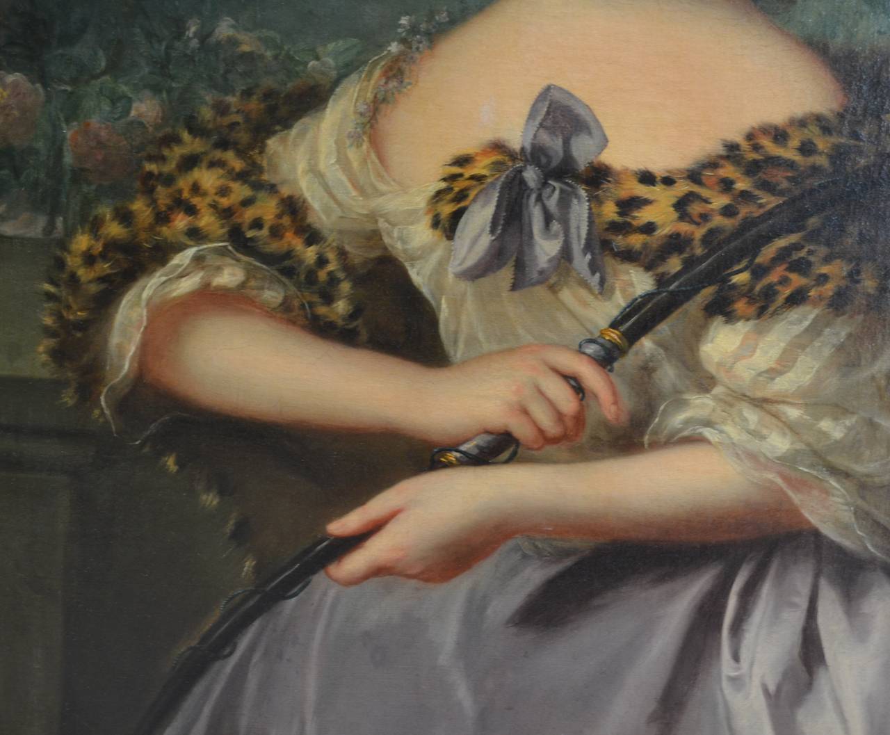 18th Century Oil Painting of Diana the Huntress in a Period Carved Wood Frame