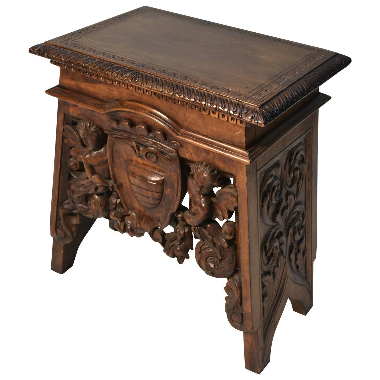 Renaissance revival carved stool/table For Sale