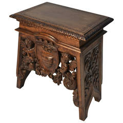 Renaissance revival carved stool/table