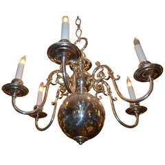 Queen Anne style silver plated chandelier