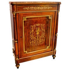 Late 19th Century French Rosewood and Brass Chest or Cabinet