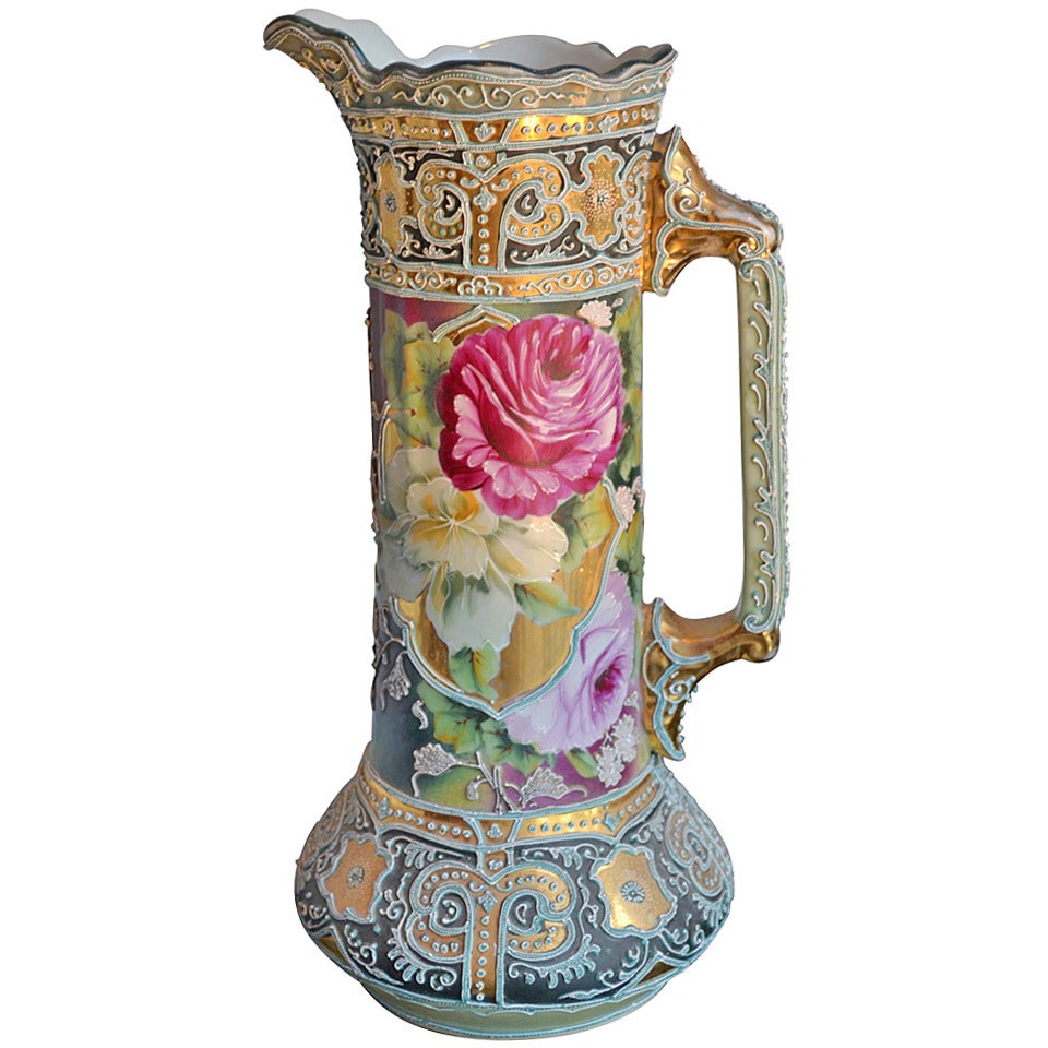 Large German/Bavarian Porcelain Pitcher/Vase