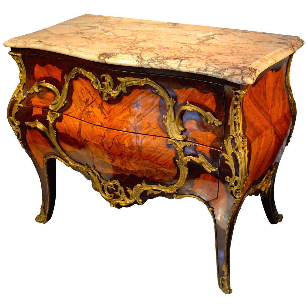 19th Century Louis XV Style Bombe Chest For Sale