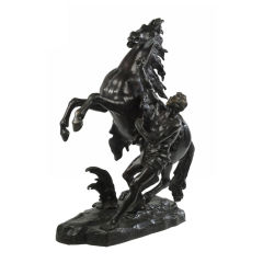 Antique Pair of Large Bronze Marly Horses